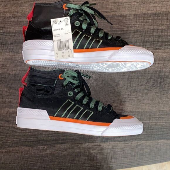 ADIDAS ORIGINALS MEN CORE BLACK NIZZA HI DL SHOES SIZE 7 NWOB - Picture 7 of 7